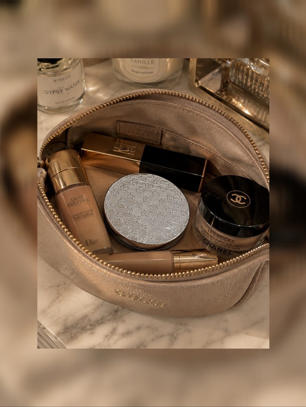 Gucci Silver Monogram Compact Makeup Mirror New In Box - Picture 12 of 13